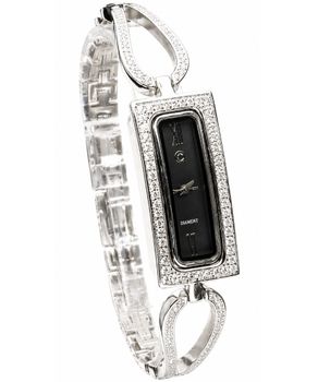 Srebrny zegarek damski 925 Elegance Black - prostokątny zegarek z cyrkoniami - elegancka bransoleta Ag.jpg